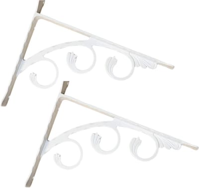 Plankdragers Set - Wandsteunen Houder - Opbergen Decoratie - Aluminium Legering - 200 x 160mm - Wit