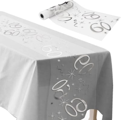 Tafelloper - Op maat te knippen - Voor feestelijke gelegenheden - Zilverkleurig - 28 cm x 10 m