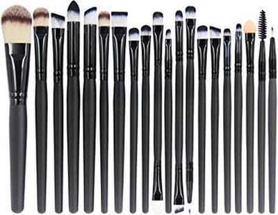 20 stuks Professionele Make-Up Kwasten Set - Zwart