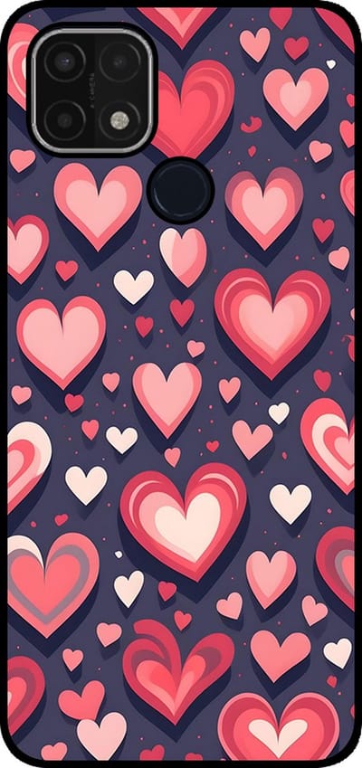 Smartphonica Telefoonhoesje Geschikt voor Oppo A15 / A15s met Hartjes Opdruk - TPU Backcover Case With Heart Design geschikt voor Oppo A15;Oppo A15s