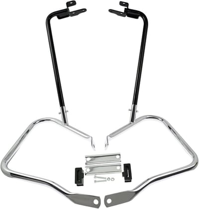 Motorfiets Beugel Set - Zadeltas Bescherming - Onderdelen Beschermen - Stevige Frame Verbinding - 4000 Gram - Chroom Zwart