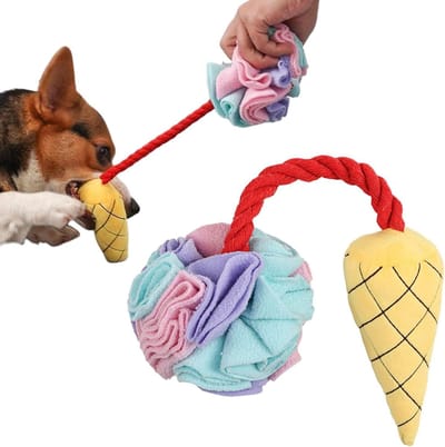 Snuffelbal Hond - Hondenijsje Speelgoed - Mentale Stimulatie - Verborgen Snacks - 41x12x10cm - Geel