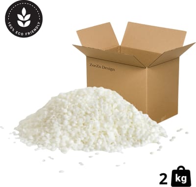 ZoeZo Kaarsenwas Koolzaadwas korrels 2 kg - Container was - Parels - Natuurlijke was uit Europa - Zelf kaarsen maken - Rapeseed wax