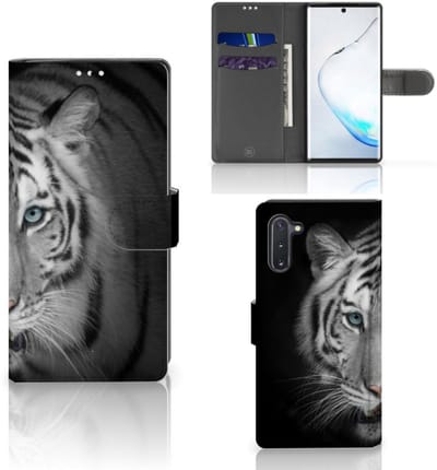 Samsung Galaxy Note 10 Telefoonhoesje met Pasjes Tijger
