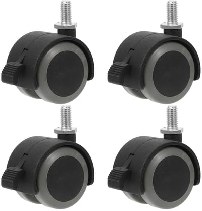 Set van 4 zware 1.5 inch zwenkwielen met M8 x 15 mm schroefdraad, stil en eenvoudig te installeren, tot 132 lbs draagvermogen