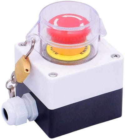 Noodstop Drukknop - Veiligheidsschakelaar - Machine Beveiliging - Rode Paddestoel - 2 NC Contacten - Rood
