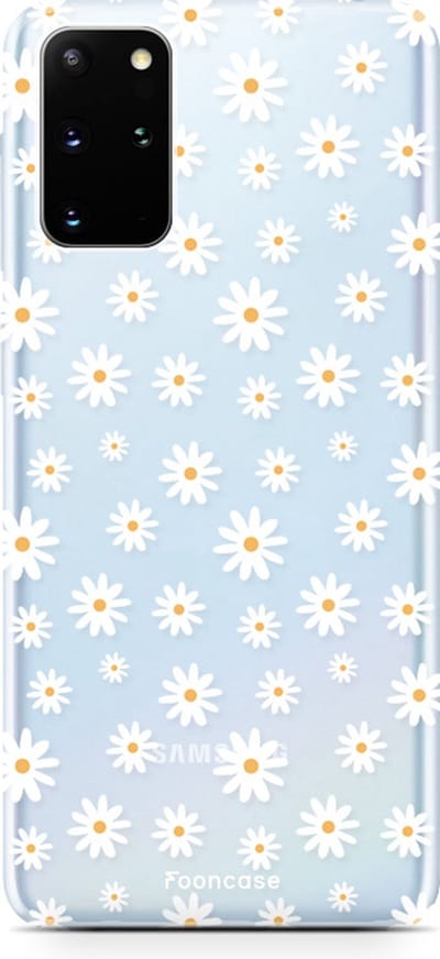 Fooncase Hoesje Geschikt voor Samsung Galaxy S20 Plus - Shockproof Case - Back Cover / Soft Case - Madeliefjes