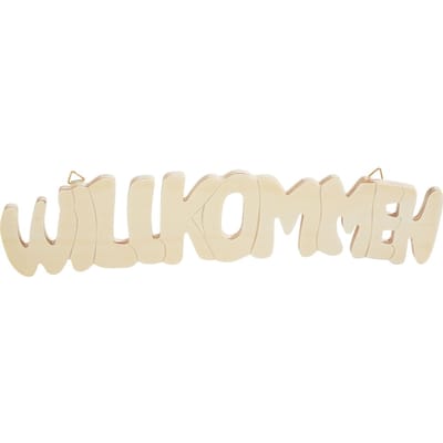 VBS Houten letters "Willkommen"