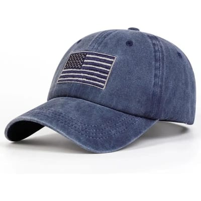 Casquettes de baseball unisexes avec broderie drapeau américain lavées, pour le printemps et l'automne, réglables, chapeaux décontractés d'extérieur, chapeau anti-soleil, casquette de sport gray
