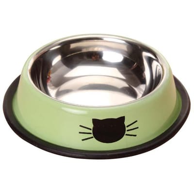 Voerbak voor huisdieren met schattige kattengezichten, bedrukt met kat en hond, universeel, antislip en gemakkelijk schoon te maken, binnen en buiten
