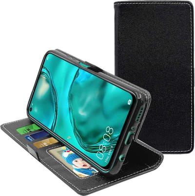 ebestStar - Hoes geschikt voor Huawei P40 Lite (2020), Wallet Etui, Book case hoesje, Zwart, Rood