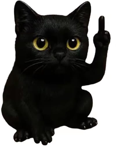 Kat Middelvinger Beeld - Cadeau - Grappig - Beeldje - Dier - Poes - Kado