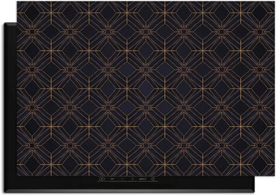 KitchenArt - Midnight Geometry – Inductie Beschermer - 90x50 cm - Kookplaat Beschermer - Luxe Afdekplaat Inductieplaat - Anti-slip & Oprolbaar - Beschermmat Inductiekookplaat