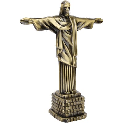 Brazilië Christusbeeld Model Toerisme Souvenirs Wereldberoemde Bezienswaardigheden Desktop Decor beige
