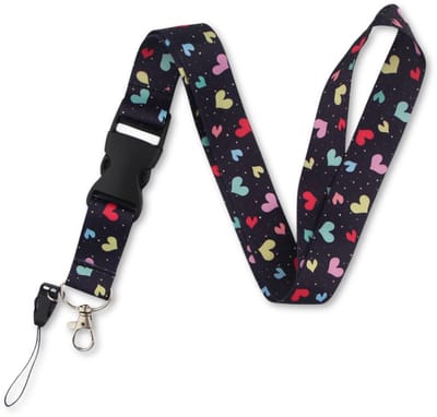 Travel Cords - Keycord Colorful Hearts - sleutelhanger - keycord - lanyard - clipsysteem - print