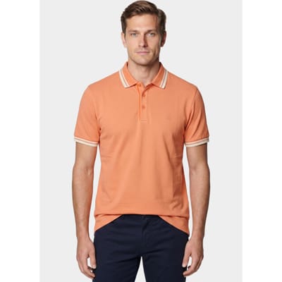 Bos Bright Blue Scotland blue polo heren brick polo plain contrast col spe25108br06sb/530 sunset