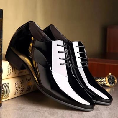 Heren Nieuwe Formele Zakelijke Leren Schoenen Lente Mode Veters Puntige Lakleren Bruiloftsschoenen Grote Maat 38-48 Herenschoenen 40 zwart