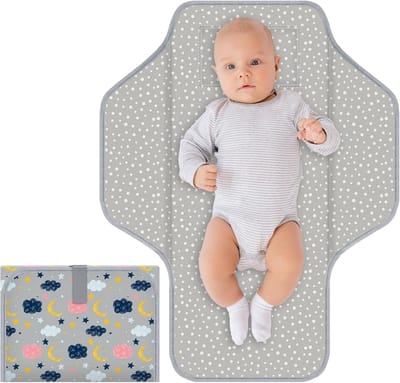 Waterdicht & Opvouwbaar Aankleedkussen voor Baby en Peuter - Draagbaar Verschoonmatje met Hoofdkussen