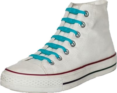 Shoeps elastische veters - 14x - aqua - sneakers/sportschoenen - geen strikken nodig