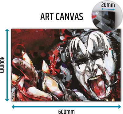 Gene Simmons canvas schilderij 60x40 cm
