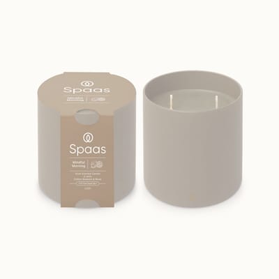 Spaas Glow Geurkaars in glas - Set van 2 kaarsen - Katoenbloesem en Muskus - circa 55u - Mindful Morning
