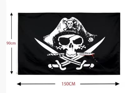 Finnacle - Jolly Roger - Piraten Vlag - 90x150 cm - Skull Bones