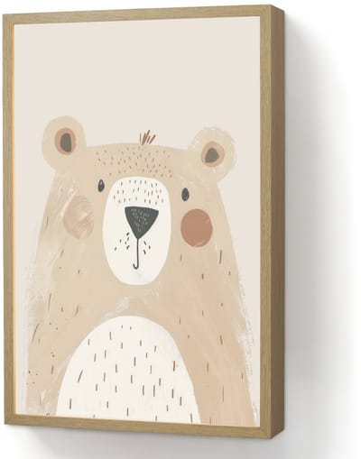 Nachtlampje 40x60 cm - Kinder lamp - Beer - Dier - Wilde dieren - Tafellamp kinderkamer draadloos - Slaapkamer lampje - Bedlamp kinderen - Kinderlampje - Wandlamp babykamer - Nachtlampjes