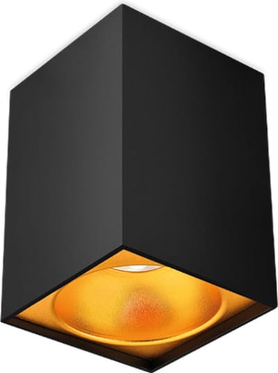 Braytron BETA LED Downlight Opbouwspot Plafondspot -Aluminium -Vierkant -Zwart ,Goud -Ø 80 mm - GU10 Fitting -IP20