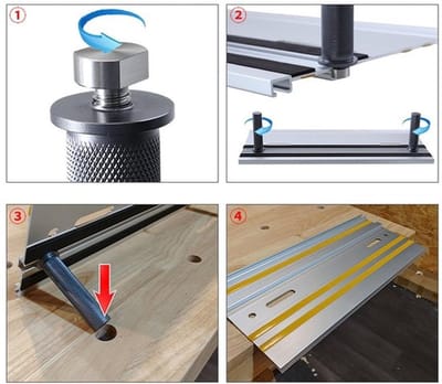 Houtbewerkingsklemmen 20 mm - Aluminiumlegering - Tafelklemmen - Stevige Klemming - T-vormige Rail - Hoge Sterkte - Tafelklem