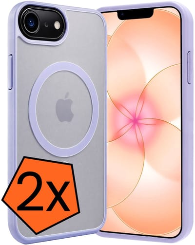 Hoes - 2 Stuks - Geschikt voor Apple iPhone 17e - Magsafe Compatible - Sterk & Shockproof - Back Cover - Shock Proof Case - Telefoon Hoes - Lila