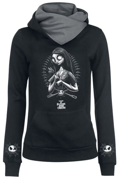 The Nightmare Before Christmas - Disney Trui met capuchon - 2024-10-21 - XS tot 4XL - voor Vrouwen - zwart-grijs