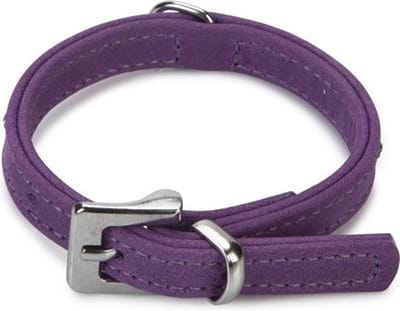 Beeztees leren halsband Buffalo Strass. Paars. 24 cm x 10 mm.