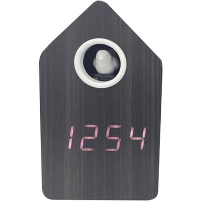 Karlsson - Wekker Cuckoo LED - Zwart hout