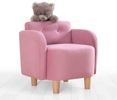 Volie Kindervleugelstoel | 100% KATOEN | Roze - Asir Group - Zitmeubelen - Roze - Hout; Katoen - Zitmeubelen -