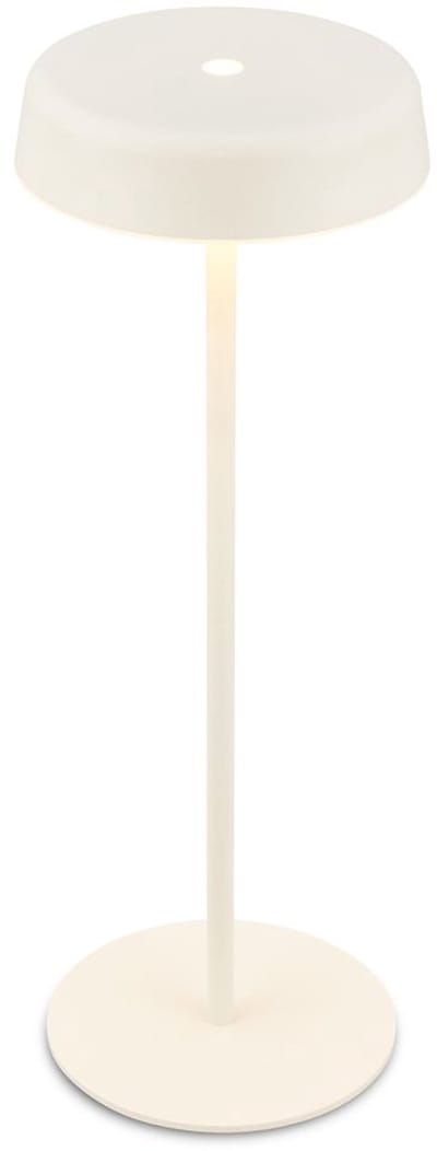 BRILONER Pala –Tafellamp oplaadbaar – dimbaar – draadloos – IP44 – warm wit licht – antiek wit kleur – Ø13 x 36,5 cm