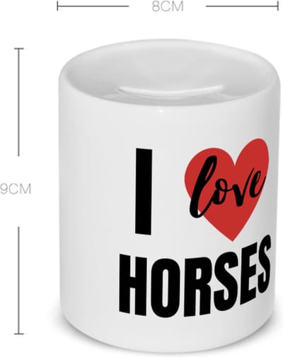 Akyol - i love horses Spaarpot - Paarden - paarden liefhebbers - verjaardagscadeau - kado - gift - 350 ML inhoud