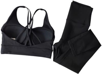 SparkNine Harmony Sportset - S - zwart - naadloos - hoge taille - sport-bh met ingebouwde pads - sportkledingset