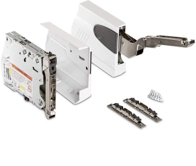 Klepbeslag Blum® AVENTOS HK 20K2300 (LF 480 - 1500) met Blumotion voor opklapbare kleppen openingshoek 107° incl. afdekkappen zijdewit