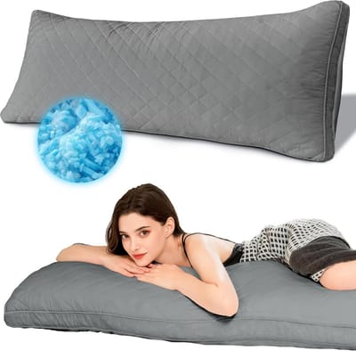 Traagschuim Lichaam Kussen voor Volwassenen - Stevige en Pluizige Bedkussen (50 x 137 cm, Grijs)