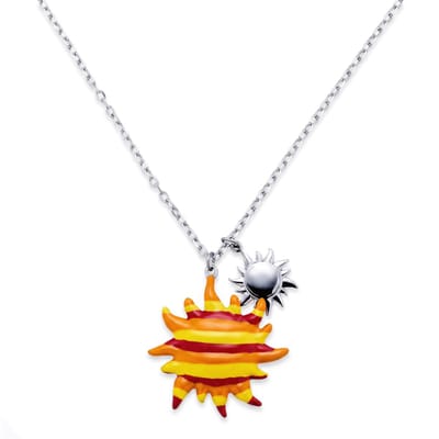 Pearlmania | Sunset Glow ketting met hanger van roestvrij staal