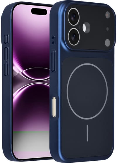 AG Matte Glass iPhone 17 Backcover hoesje - Magsafe full protection cover - Blauw