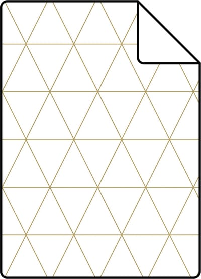 Proefstaal ESTAhome behang grafische driehoeken wit en goud - 26.5 x 21 cm - 139147-S