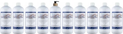 Body & Hair Creamy Wellness 1 liter met gouden pomp - set van 10 stuks - 2 in 1 voor lichaam en haar - voordeelverpakking