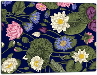 TMK ArtDeko - Snijplank - Glas - 52x40cm - Bloemenmotief