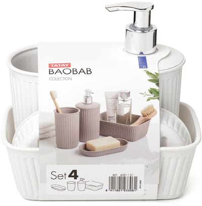 Tatay Baobab Badkamer Organizer 4 Eenheden Wit