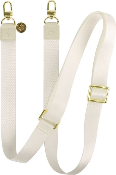 AVY Verstelbaar Crossbody Telefoonkoord | Beige | Lang Nylon Koord | Universeel voor alle Hoesjes | Geschikt voor iPhone, Samsung en meer | 130cm | Nylon Beige | Beige