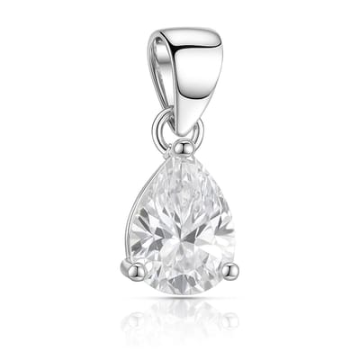 Zilveren peer geslepen zirkonia hanger – echt zilver - 8mm