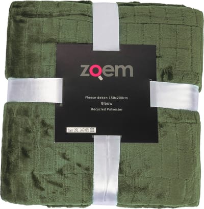 Zoem - Fleece deken XL Olijfgroen - Fleece plaid XL - Extra zware kwaliteit - Groen - Duurzaam - 205 x 150 - 300 gsm - Kleedje