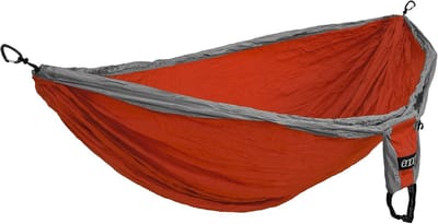 Deluxe Hangmat - Tweepersoons Hangmat - Buiten Ontspannen - Sterk Ademend Nylon - 274 x 284 cm - Oranje Zilver
