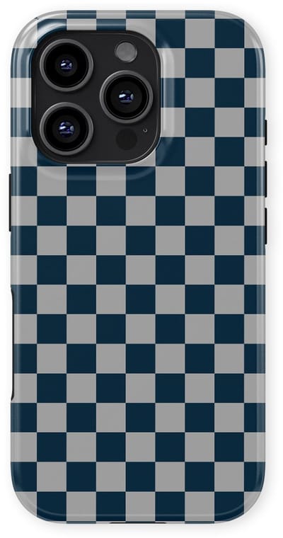 Design Hoesje geschikt voor iPhone 16 Pro | Geschikt Voor Mag | Tiny Squares Checkered Print | Backcover geschikt voor iPhone 16 Pro Urban Grid